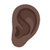 👂🏿 ear: dark skin tone display on Google